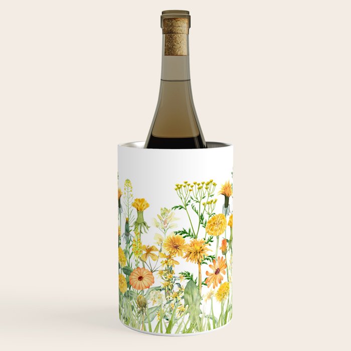 Yellow Scandinavian Wildflowers  Meadow  Wine Chiller Gallery Image 1