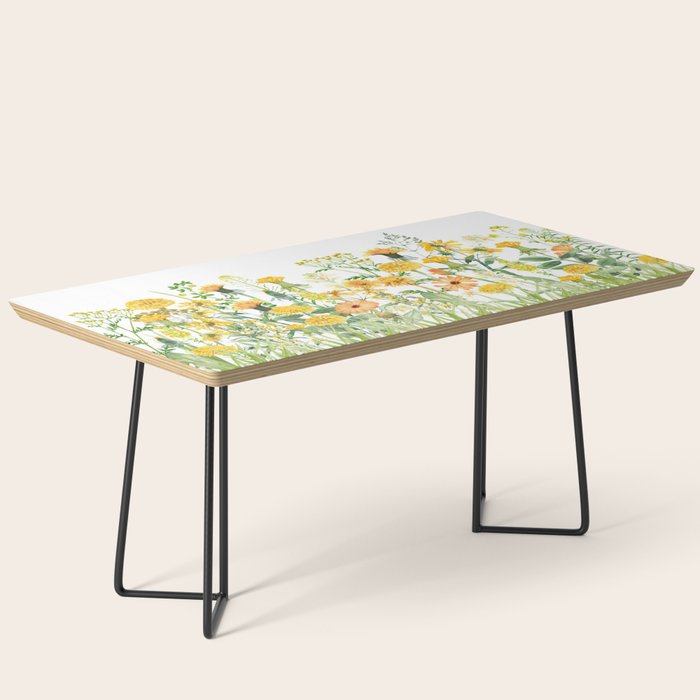 Yellow Scandinavian Wildflowers  Meadow  Coffee Table Gallery Image 1