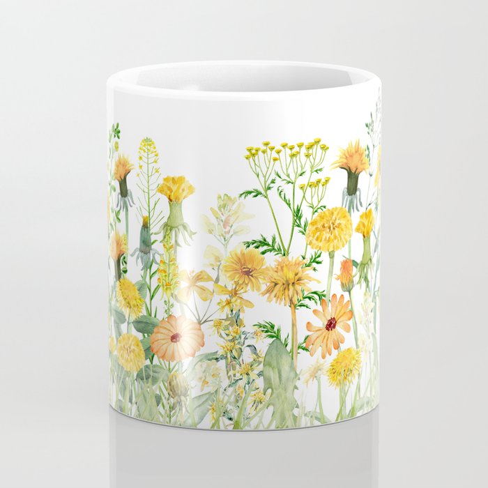 Yellow Scandinavian Wildflowers  Meadow  Coffee Mug Gallery Image 4