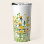 Yellow Scandinavian Wildflowers  Meadow  Travel Mug Gallery Image 3