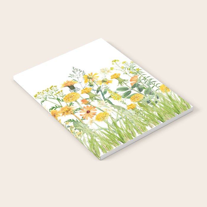 Yellow Scandinavian Wildflowers  Meadow  Notebook Gallery Image 1