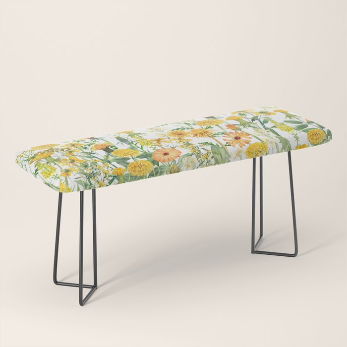 Yellow Scandinavian Wildflowers  Meadow  Bench Gallery Image 1