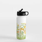 Yellow Scandinavian Wildflowers  Meadow  Water Bottle Gallery Image 1