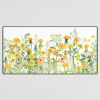 Yellow Scandinavian Wildflowers  Meadow  Desk Mat Gallery Image 3