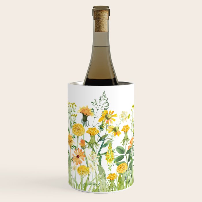Yellow Scandinavian Wildflowers  Meadow  Wine Chiller Gallery Image 3
