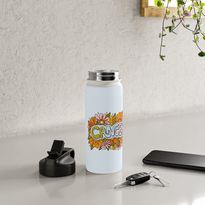 Cancer Flowers Water Bottle Gallery Image 4