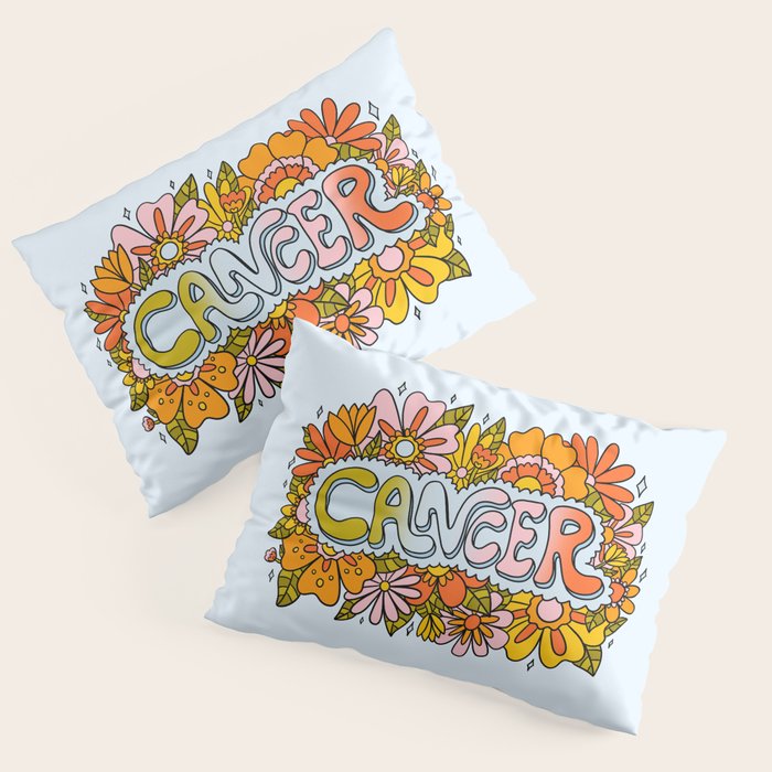 Cancer Flowers Pillow Sham Gallery Image 1