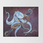 Metallic Octopus III Throw Blanket Gallery Image 2