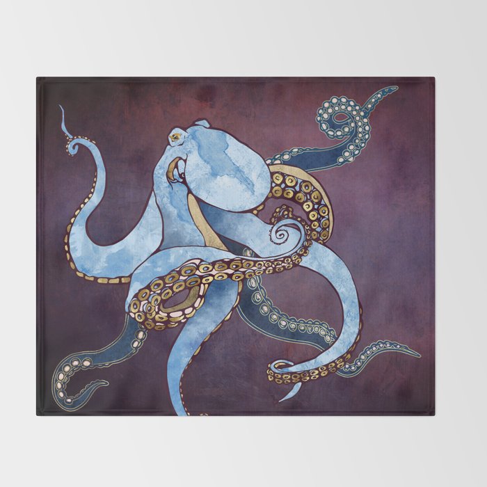 Metallic Octopus III Throw Blanket Gallery Image 2