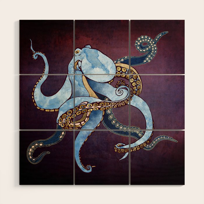 Metallic Octopus III Wood Wall Art Gallery Image 1