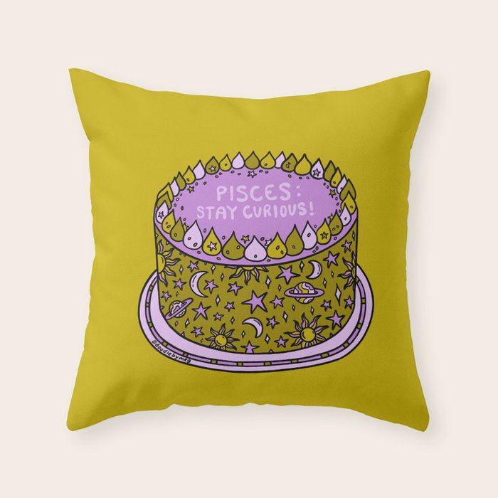 Pisces Cake Throw Pillow Gallery Image 1