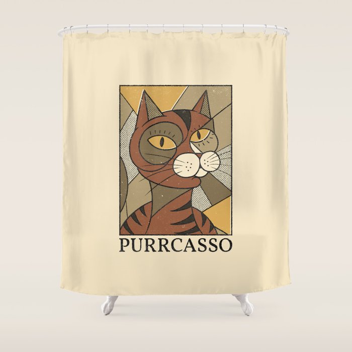 Purrcasso Shower Curtain Gallery Image 1