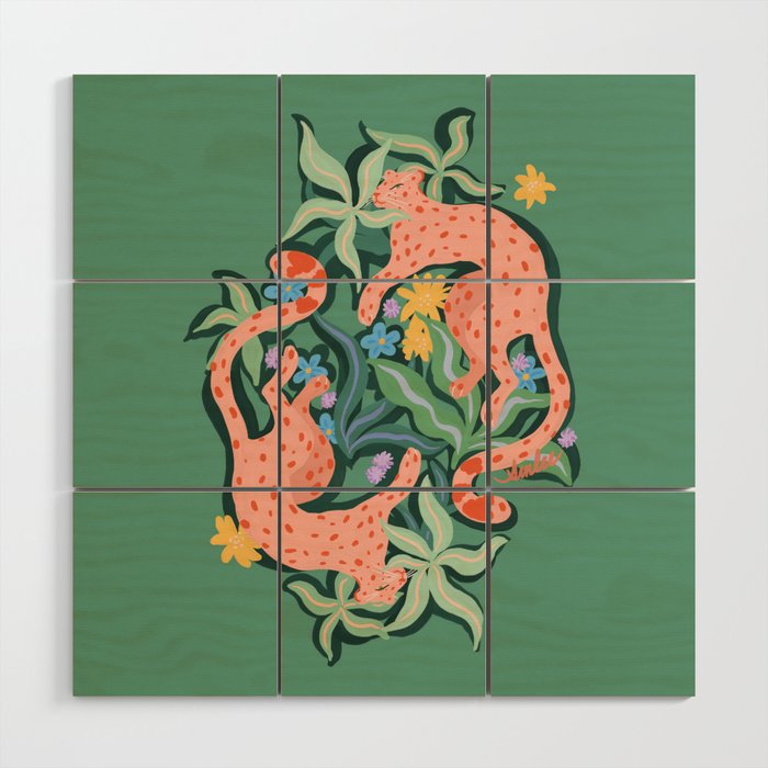 Wild Blush Cheetahs Wood Wall Art Gallery Image 1