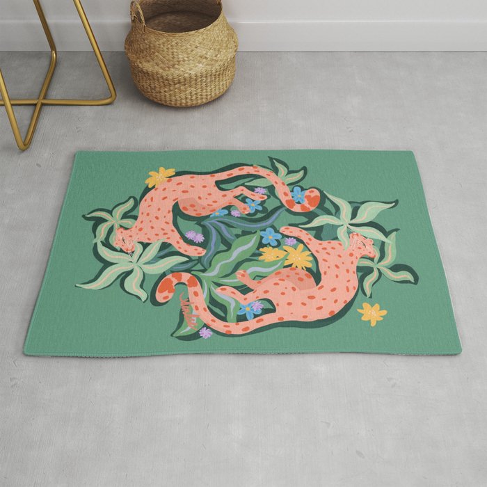 Wild Blush Cheetahs Rug Gallery Image 1