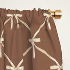 Bows and Ribbons Pattern LXII Coffee Creme Window Curtain Gallery Image 2