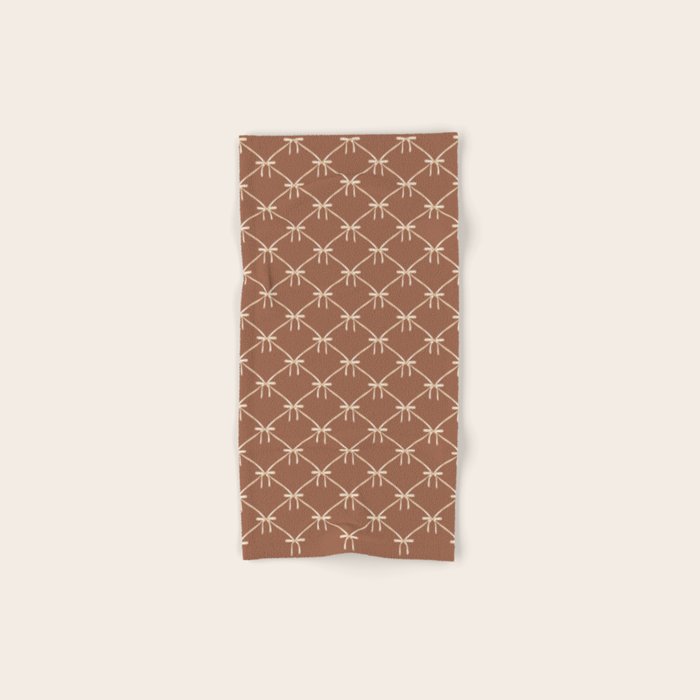 Bows and Ribbons Pattern LXII Coffee Creme Bath Towel Gallery Image 1