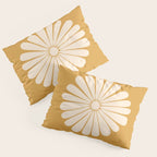 Retro Daisy Abstract XVIII Golden Orange Bold Floral Pillow Sham Gallery Image 3
