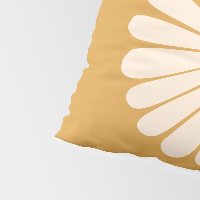 Retro Daisy Abstract XVIII Golden Orange Bold Floral Pillow Sham Gallery Image 4