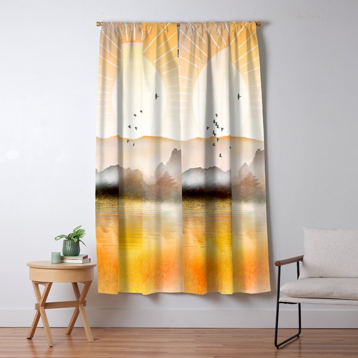 Lake Sunrise Window Curtain Gallery Image 5