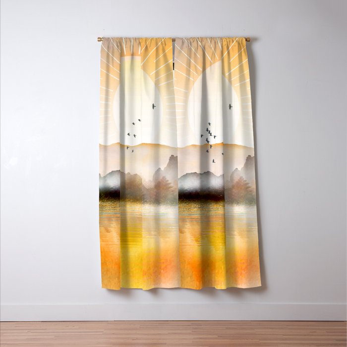 Lake Sunrise Window Curtain Gallery Image 3