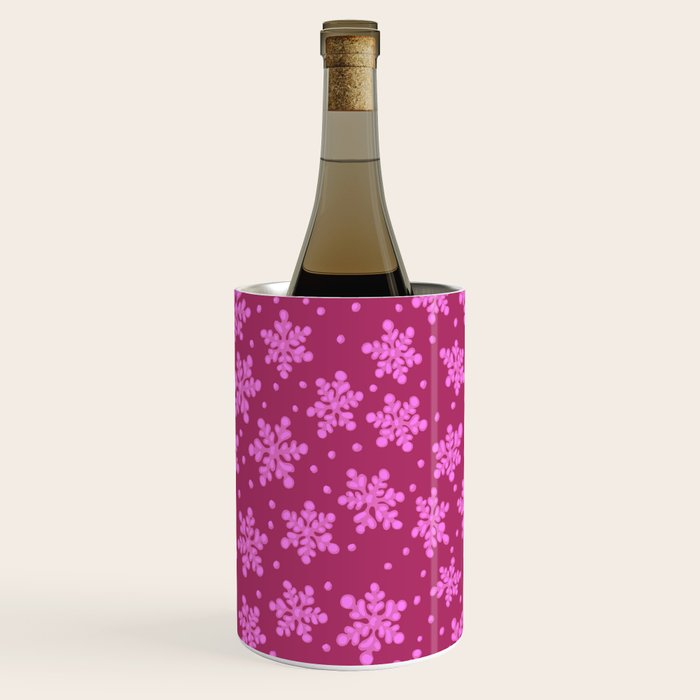 Pretty in Pink Winter Snowflakes Wine Chiller Gallery Image 3