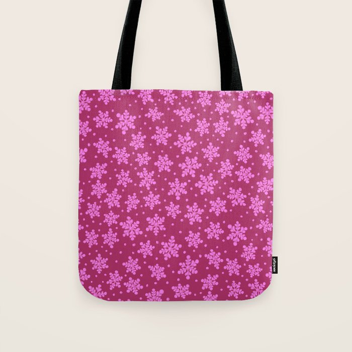 Pretty in Pink Winter Snowflakes Tote Bag Gallery Image 1