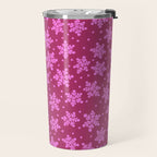 Pretty in Pink Winter Snowflakes Travel Mug Gallery Image 2