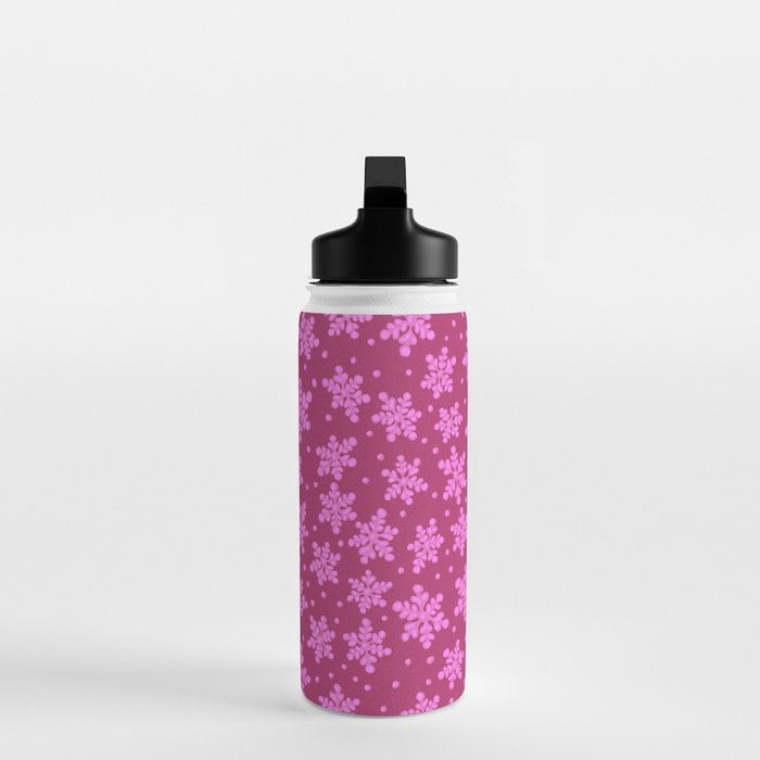 Pretty in Pink Winter Snowflakes Water Bottle Gallery Image 3