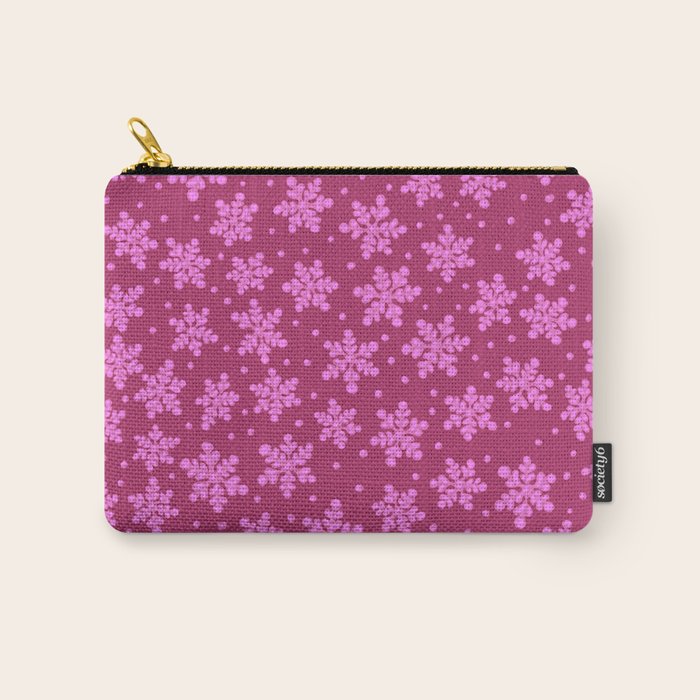 Pretty in Pink Winter Snowflakes Carry All Pouch Gallery Image 1