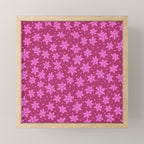 Pretty in Pink Winter Snowflakes Mini Art Print Gallery Image 1