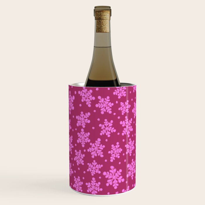 Pretty in Pink Winter Snowflakes Wine Chiller Gallery Image 2