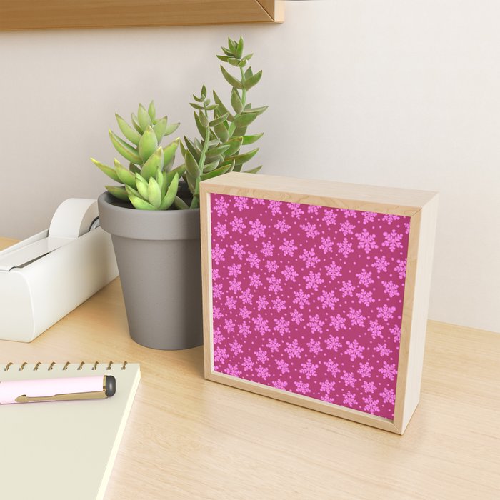Pretty in Pink Winter Snowflakes Mini Art Print Gallery Image 2