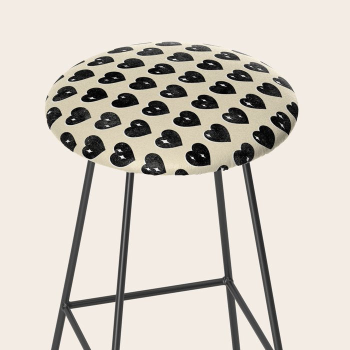 Love Hearts - black and cream Stool Gallery Image 2