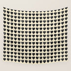 Love Hearts - black and cream Wall Tapestry Gallery Image 4