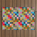 Colorful Checkerboard Outdoor Rug Gallery Image 1