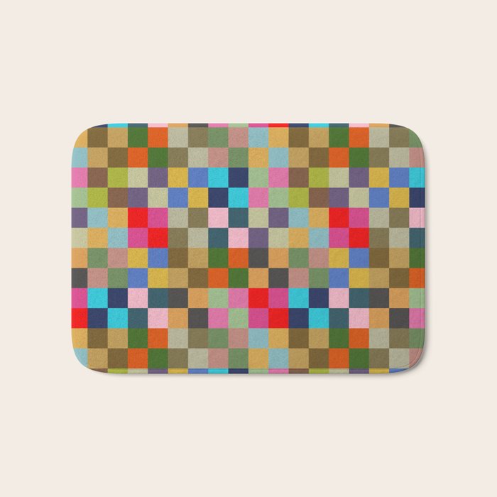 Colorful Checkerboard Bath Mat Gallery Image 1