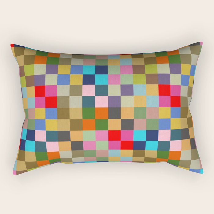 Colorful Checkerboard Rectangular Pillow Gallery Image 1