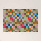 Colorful Checkerboard Welcome Mat Gallery Image 1
