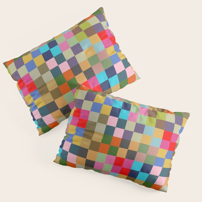 Colorful Checkerboard Pillow Sham Gallery Image 1