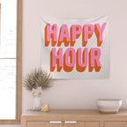 Happy Hour (Pink Orange) Wall Tapestry Gallery Image 2