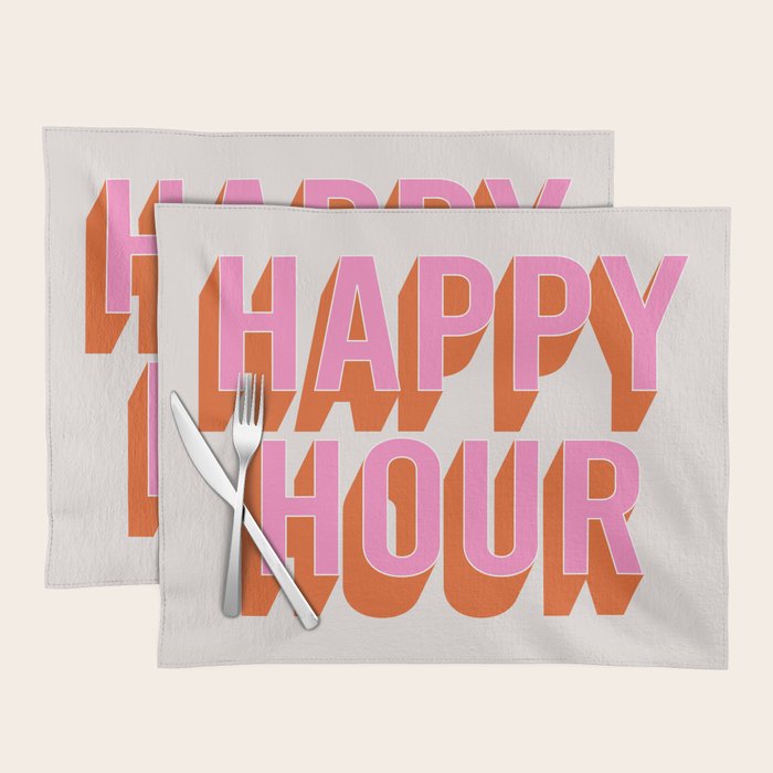 Happy Hour (Pink Orange) Placemat Gallery Image 1