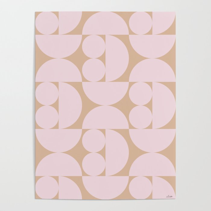 "Grapes and apple slices (pale pink)" Poster Gallery Image 1