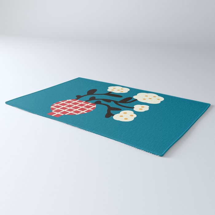 Modern Minimalist Cotton Flowers Rug Gallery Image 3