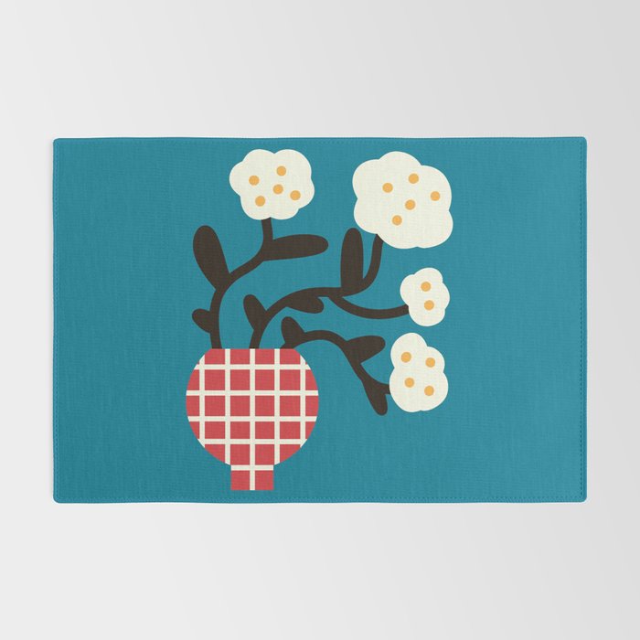 Modern Minimalist Cotton Flowers Rug Gallery Image 2