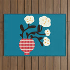 Modern Minimalist Cotton Flowers Outdoor Rug Gallery Image 1