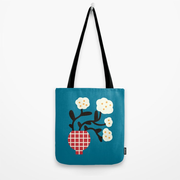 Modern Minimalist Cotton Flowers Tote Bag Gallery Image 2