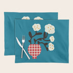 Modern Minimalist Cotton Flowers Placemat Gallery Image 1