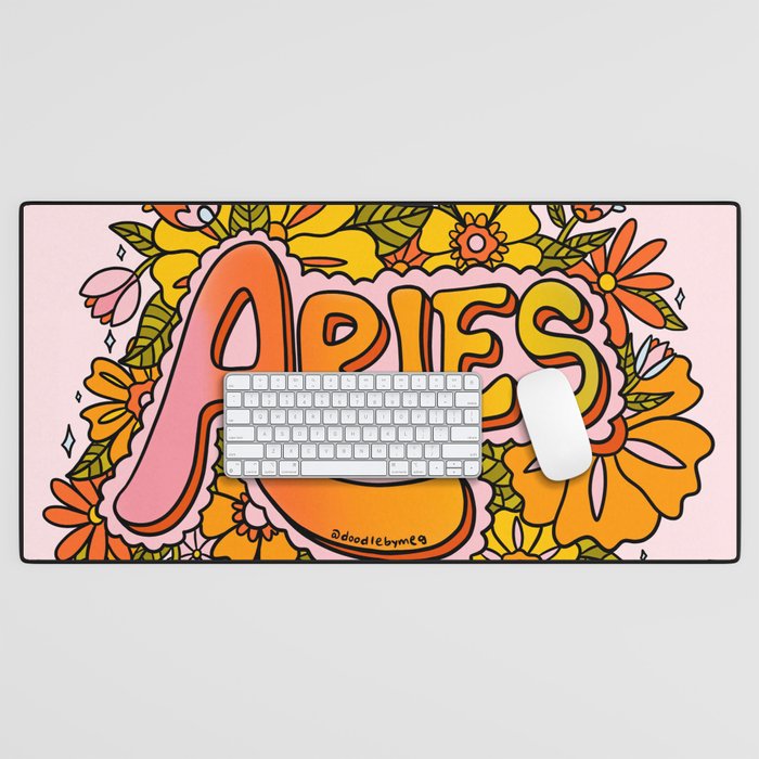 Aries Flowers Desk Mat Gallery Image 1