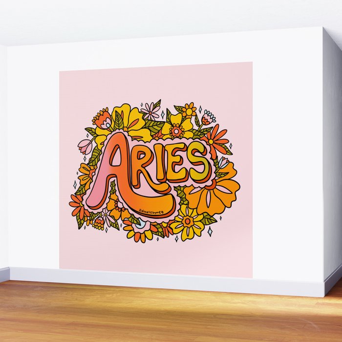Aries Flowers Wall Mural Gallery Image 2