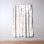 Toile de Jouy Vintage French Romantic Pastoral Baby Pink & White Window Curtain Gallery Image 3